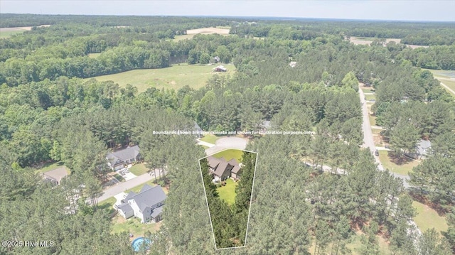 145 Cabin Branch Dr, Carthage, NC 28327 - aerial view of property and surrounding area with a heavily wooded area
