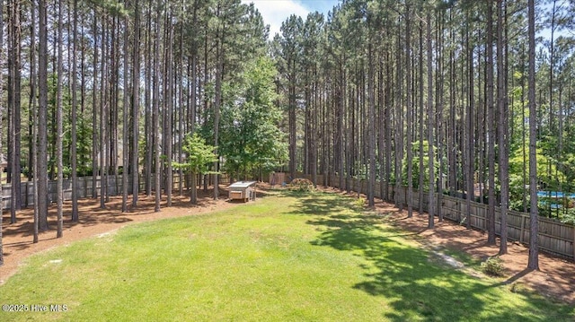 145 Cabin Branch Dr, Carthage, NC 28327 - view of yard with a forest view