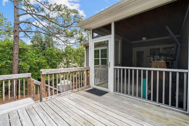 125 Steeplechase Way, Southern Pines, NC 28387 - wooden deck with a sunroom