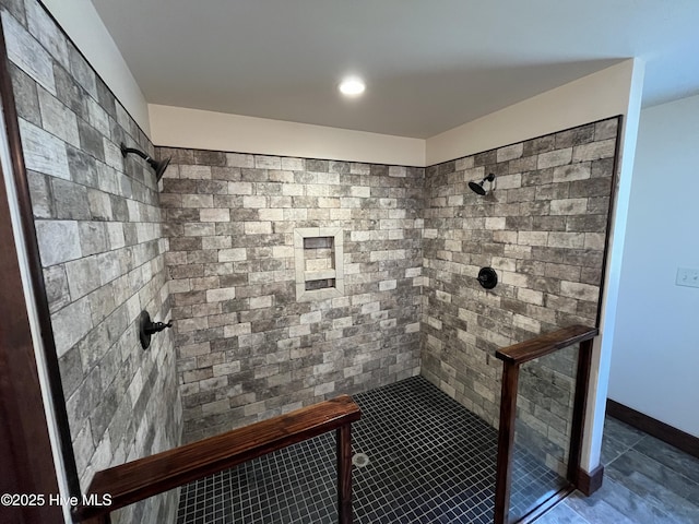 2483 Mcneill Hobbs Rd, Bunnlevel, NC 28323 - full bathroom with a tile shower and tile patterned floors