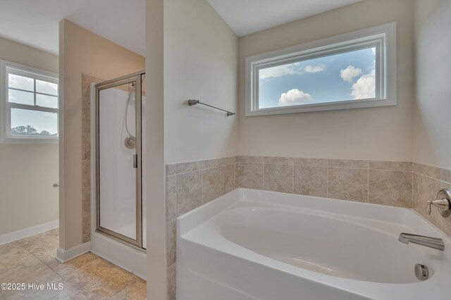 1232 Teakwood Dr, Greenville, NC 27834 - full bathroom with a shower stall and a bath