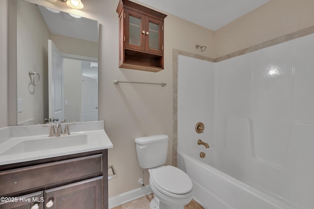 1232 Teakwood Dr, Greenville, NC 27834 - full bath featuring toilet, baseboards, vanity, and  shower combination