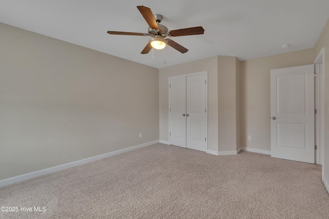 1232 Teakwood Dr, Greenville, NC 27834 - unfurnished bedroom with carpet flooring, a closet, baseboards, and ceiling fan