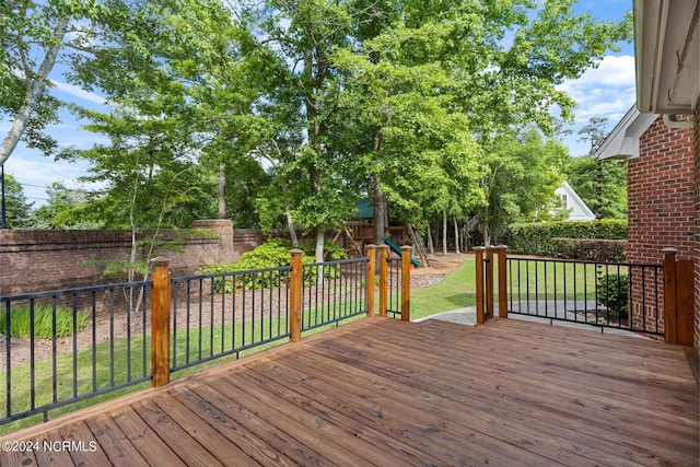 6920 Runningbrook Ter, Wilmington, NC 28411 - deck with a playground