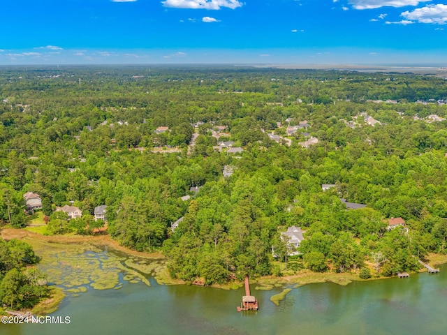 6920 Runningbrook Ter, Wilmington, NC 28411 - aerial view of property and surrounding area with a heavily wooded area and a large body of water