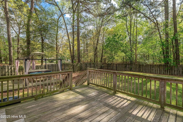 103 E Raintree Ln, Goldsboro, NC 27534 - wooden deck featuring a gazebo and a fenced backyard
