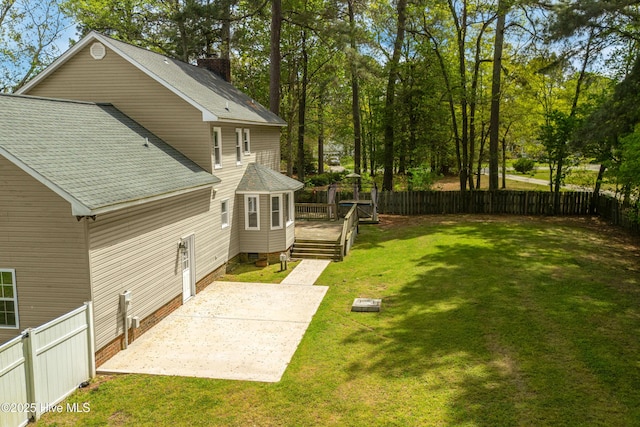 103 E Raintree Ln, Goldsboro, NC 27534 - view of yard featuring a patio and a wooden deck