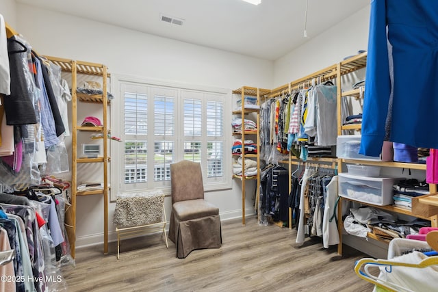 spacious closet featuring wood finished floors