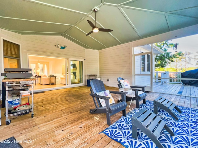 deck with ceiling fan