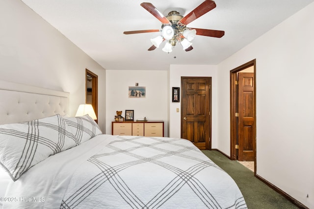 45 Fairway Dr, Shallotte, NC 28470 - bedroom with carpet, baseboards, ceiling fan, and a closet