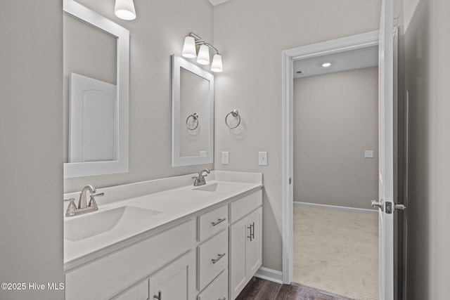 254 Great Egret Way, Beaufort, NC 28516 - full bathroom featuring double vanity and baseboards