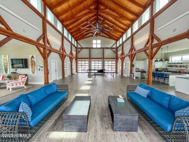 254 Great Egret Way, Beaufort, NC 28516 - community lobby with high vaulted ceiling and wood ceiling