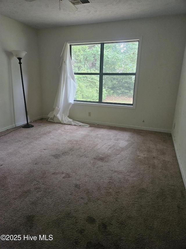4 Cleek Ct, Carolina Shores, NC 28467 - unfurnished room with plenty of natural light, carpet floors, baseboards, and a textured ceiling