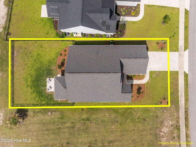 357 Spicer Lake Dr, Holly Ridge, NC 28445 - view from above of property with property boundaries highlighted