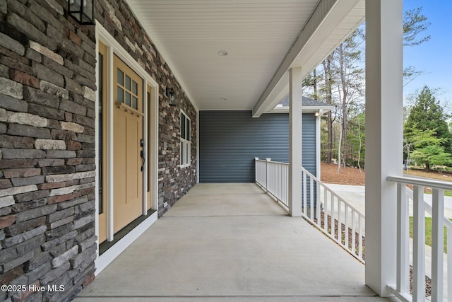 view of patio with a porch