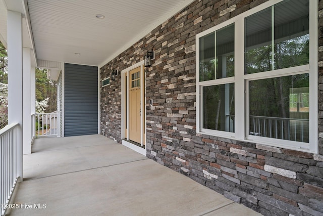 view of patio with covered porch
