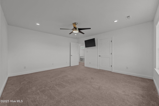 2142 Raccoon Rd, Willard, NC 28478 - unfurnished bedroom with carpet floors, recessed lighting, baseboards, and a ceiling fan