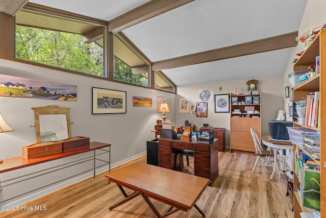 office space with wood finished floors