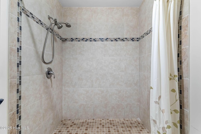 full bathroom featuring a shower stall