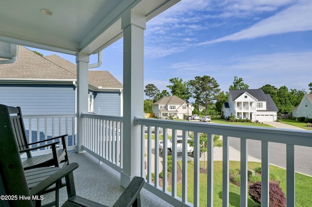 balcony with a residential view