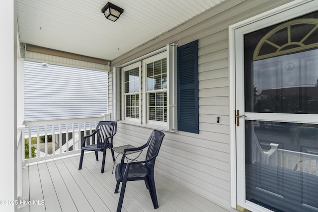 wooden deck with covered porch