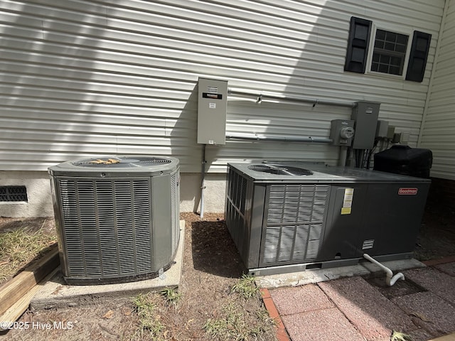 exterior view of central AC and electric meter