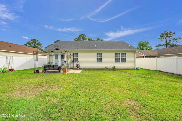 back of house with a patio area and a gazebo
