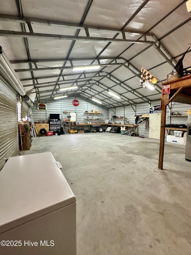 146 N Ravenwood Ln, Belhaven, NC 27810 - garage with washer / clothes dryer and refrigerator with ice dispenser