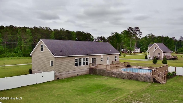 146 N Ravenwood Ln, Belhaven, NC 27810 - rear view of property featuring a deck and crawl space