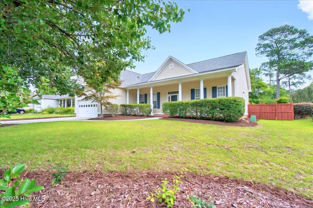 1019 Cherrywood Ct, Leland, NC 28451 - view of front facade featuring a porch, a garage, and driveway