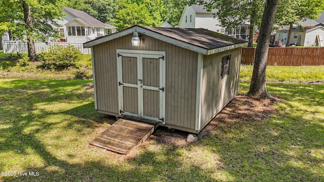 view of shed