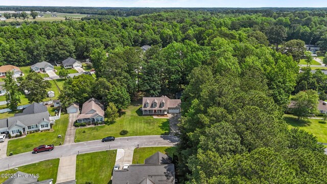 401 Cedar Ln, Washington, NC 27889 - aerial view of property and surrounding area featuring a forest and nearby suburban area