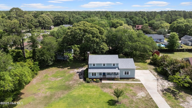 209 Inlet Dr, Wilmington, NC 28411 - aerial view of property and surrounding area featuring a forest