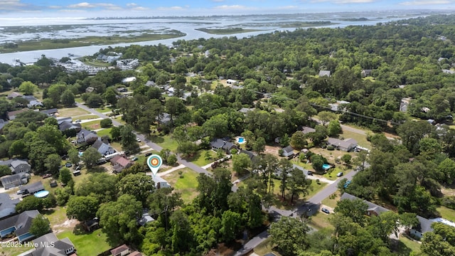 209 Inlet Dr, Wilmington, NC 28411 - aerial view of property's location with a nearby body of water and nearby suburban area