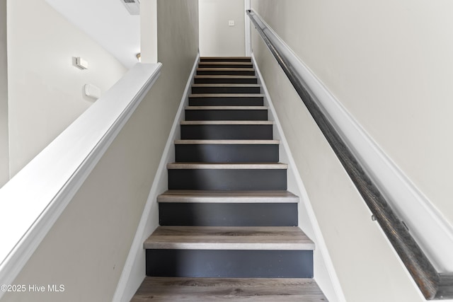 112 Norine Dr, Holly Ridge, NC 28445 - staircase featuring wood finished floors