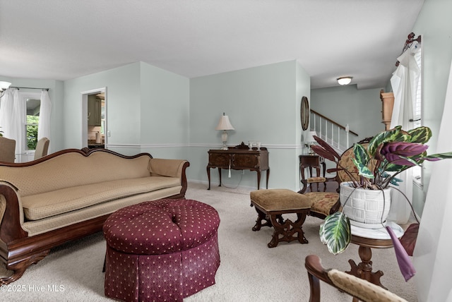 807 Cheryl Ln, Wilmington, NC 28405 - living area with carpet and stairs