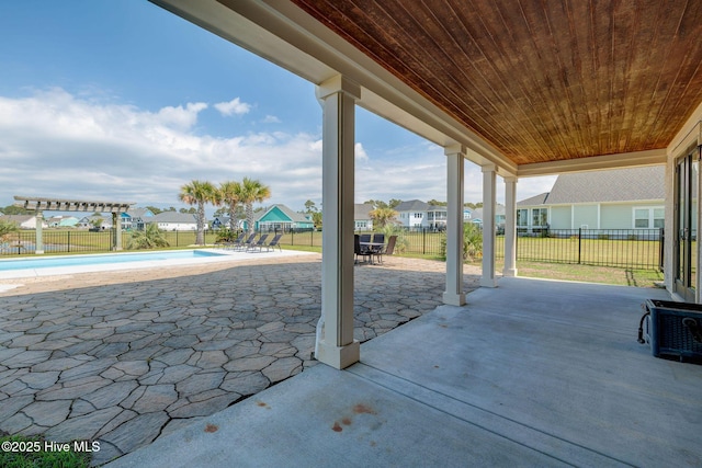 353 Spicer Lake Dr, Holly Ridge, NC 28445 - view of patio featuring a fenced backyard and a residential view
