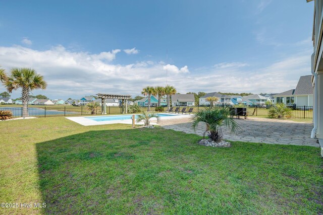 353 Spicer Lake Dr, Holly Ridge, NC 28445 - view of yard with a pergola, a residential view, a community pool, and a patio