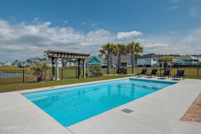 353 Spicer Lake Dr, Holly Ridge, NC 28445 - view of swimming pool featuring a residential view, a patio, and a pergola