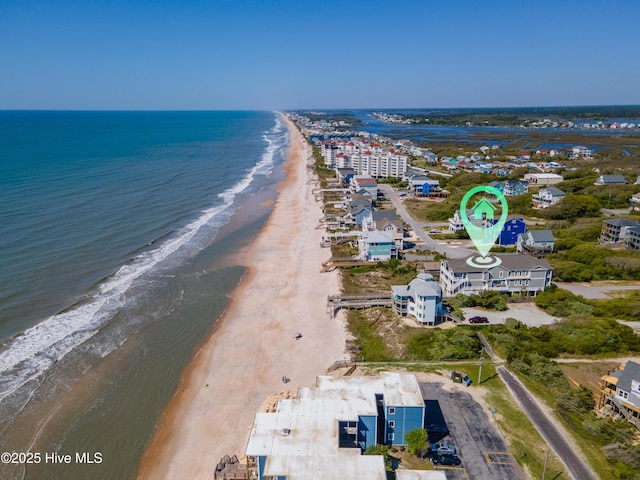drone / aerial view of extended coastline