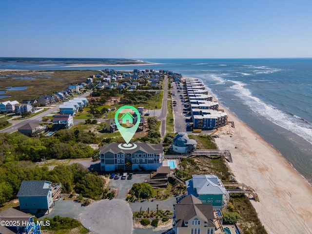 drone / aerial view of extended coastline