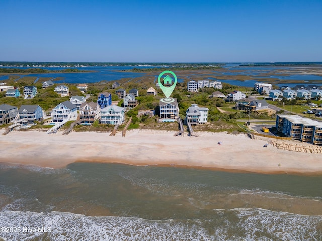 bird's eye view of unending shoreline
