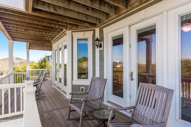 deck featuring french doors