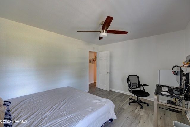 138 Cherokee Trl, Wilmington, NC 28409 - bedroom with wood finished floors, baseboards, and ceiling fan