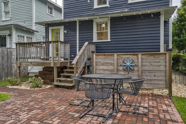 114 N Bonner St, Washington, NC 27889 - view of patio featuring outdoor dining area and a deck
