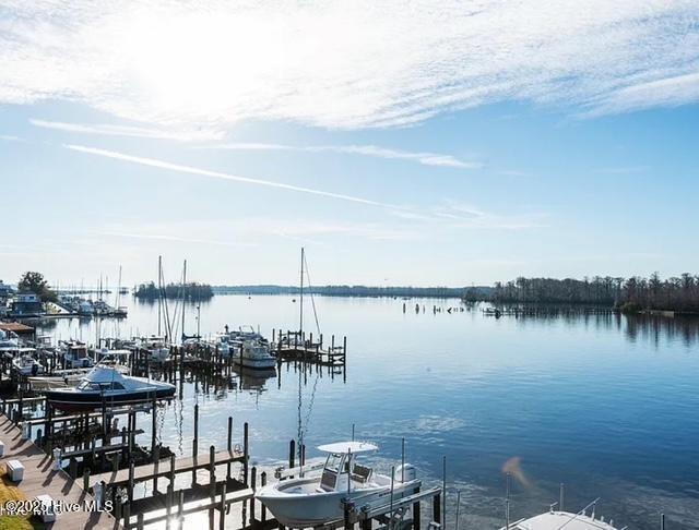 114 N Bonner St, Washington, NC 27889 - dock area with boat lift and a water view