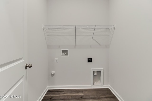 135 Legare St Lot 252, Wilmington, NC 28411 - laundry area with hookup for a washing machine, dark wood-type flooring, hookup for an electric dryer, and gas dryer hookup