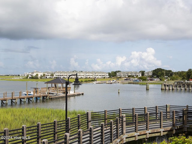 dock featuring a water view