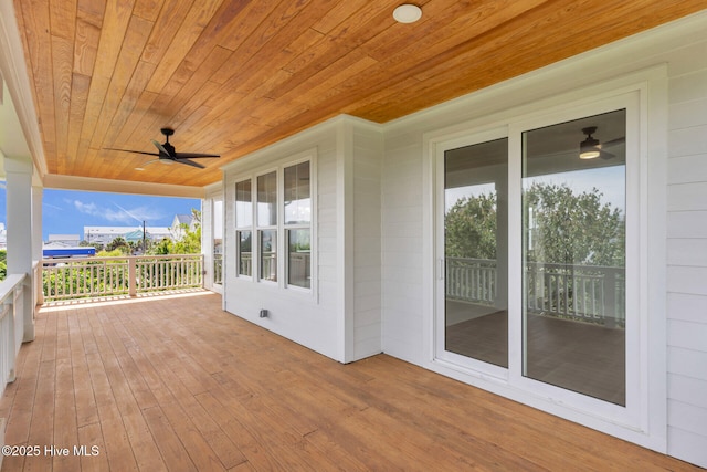 808 S 2nd St, Carolina Beach, NC 28428 - deck featuring a ceiling fan