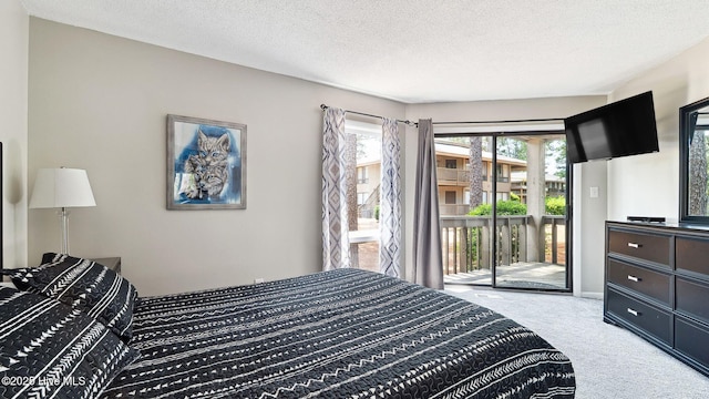 227 Foxkroft Dr Unit 9, Foxfire Village, NC 27281 - carpeted bedroom with access to outside and a textured ceiling